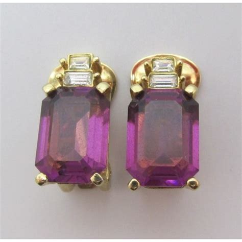 vintage dior earrings|christian Dior amethyst earrings.